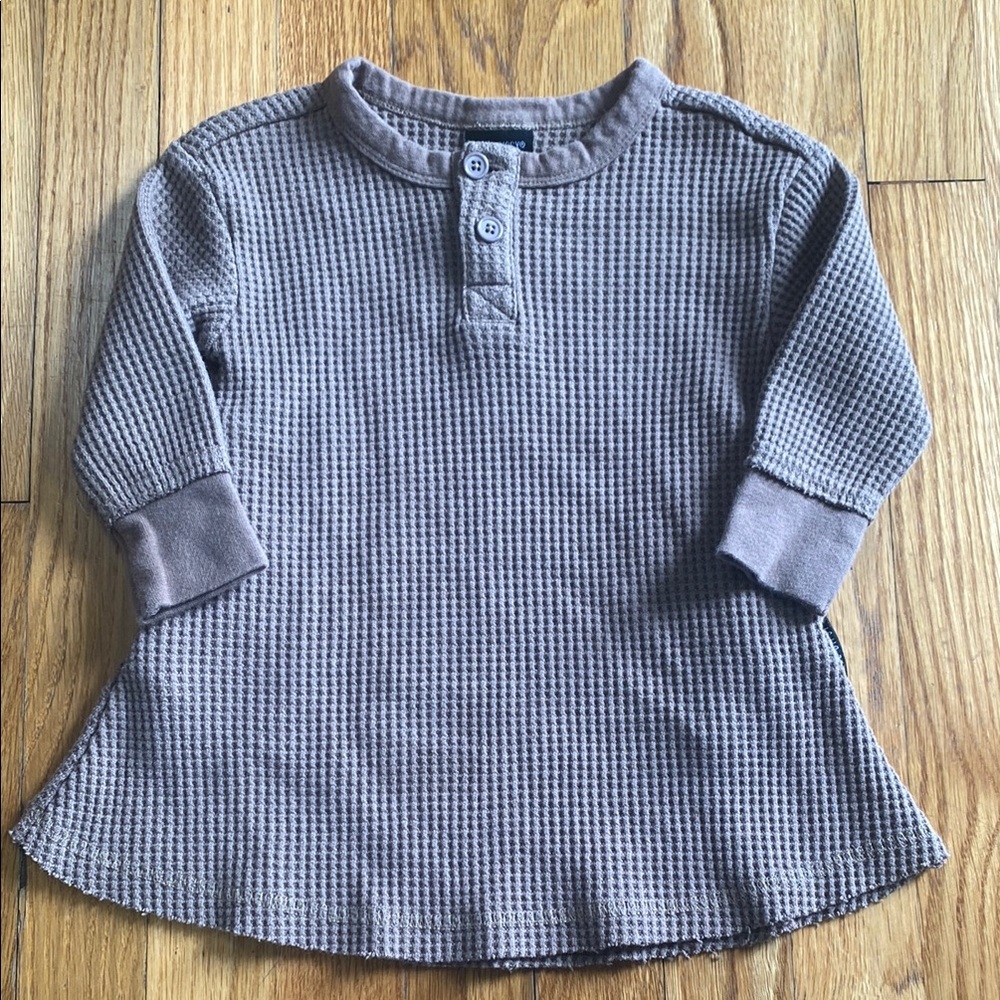 Little Bipsy Brown Waffle Knit Dress